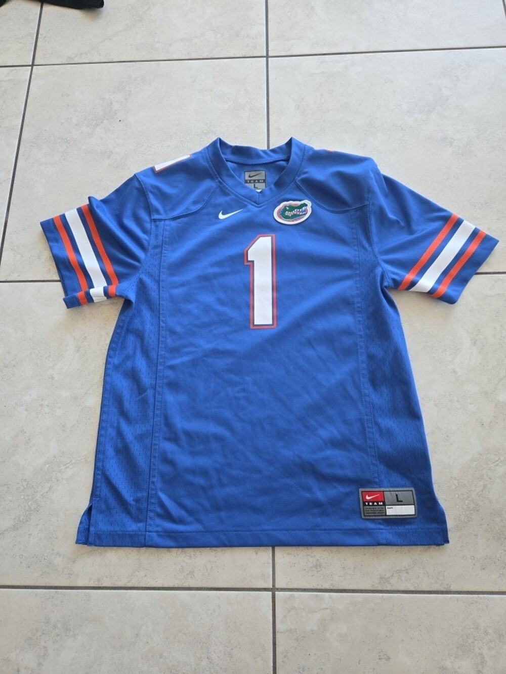 Nike Florida Gators Football Jersey Number 1 Youth Large Blue NCAA Short Sleeve